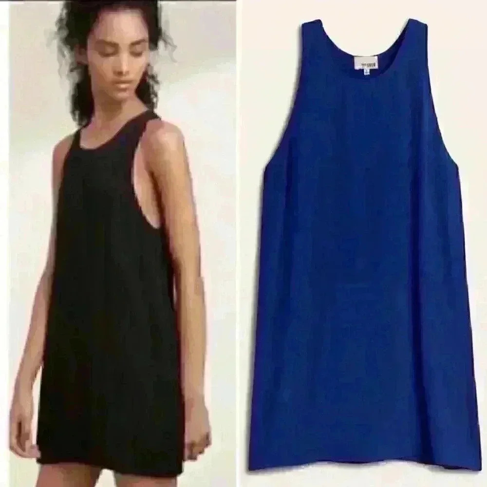 Aritzia Wilfred Free Sleeveless Sheath Mini Dress Blue